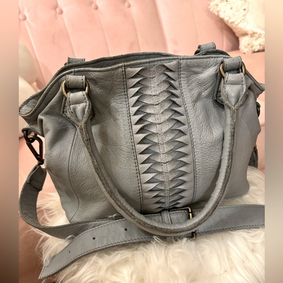 Anthropologie Handbags - LIEBESKIND BERLIN LEATHER SHOULDER/CROSSBODY, Anthropologie, Dusty Blue/Grey